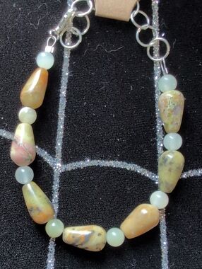 Serpentine And Quartz Bracelet